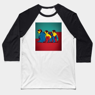 Three Wise Monkeys Baseball T-Shirt